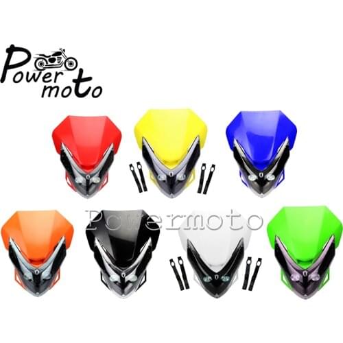 12V Motorcycle LED Lamp Headlight Fairing W/ LED Turn Signals for Honda Suzuki Yamaha Kawasaki Street Fighter Enduro Dual Sport