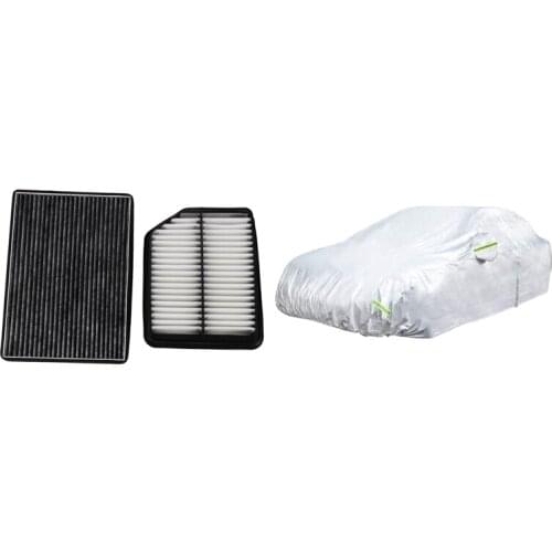 2 Set Car Accessories: 1 Set Car Engine Air Filters Cabin Air Filters & 1 Set Universal Car Covers Indoor Outdoor Cover