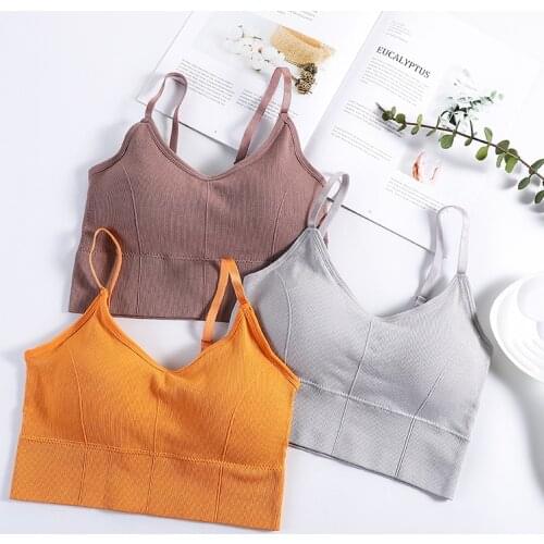 2021 Womens Cotton Underwear Tube Tops Fashion Solid Color Tank Up Female Sports Underwear New Sling Top Female Sexy Lingerie