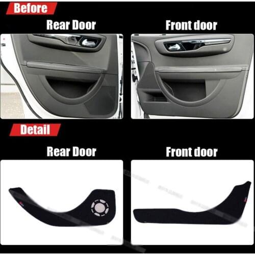 4pcs Fabric Door Protection Mats Anti-kick Decorative Pads For Citroen C-quatre 2012-2013