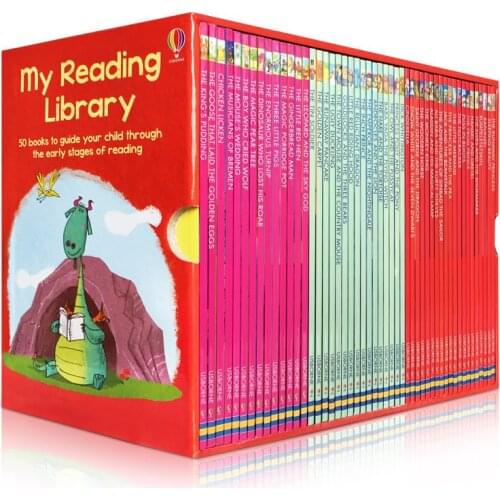 50 Books/Set Usborne My Second Reading Library English Picture Story Book Kids Words Learning Guide Child Read In Early Stages
