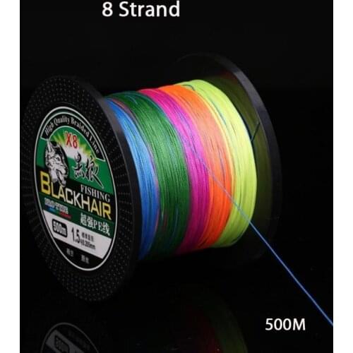 8 Strands Colorful Braided Fishing Line 500M Trout Bass PE Multifilament Anti-biting Line 0.8#-12