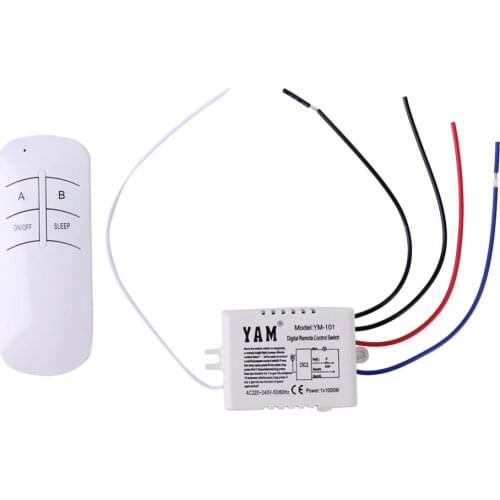 ALLOYSEED 1 Way Wireless Remote Control Switch ON/OFF 180-240V Control Switch Receiver Transmitter For LED Lamp Light