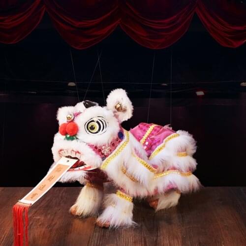 38CM Big Chinese Traditional Plush Toys Marionette Lion Dance Puppet Custom Performance Projects Creative Novelty Gift Toy