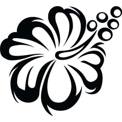 Hibiscus Flower Car Vinyl Sticker Wall Home Decor Glass Decal Wall Stickers Flower Removable Inspirational Decals Quotes LA075