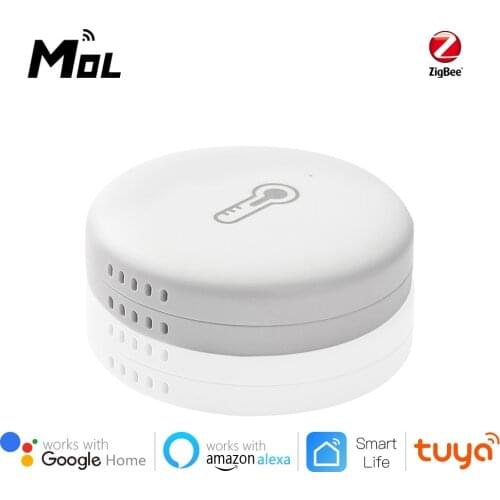 MOL Tuya ZigBee Temperature And Humidity Sensor Battery Powered Works With Alexa Google Assistant And Tuya Zigbee Hub Smart Home