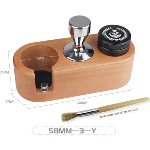 Coffee press holder Handle holder solid wood powder hammer cloth powderer 51/58MM powder presser 51mm coffee machine handle base