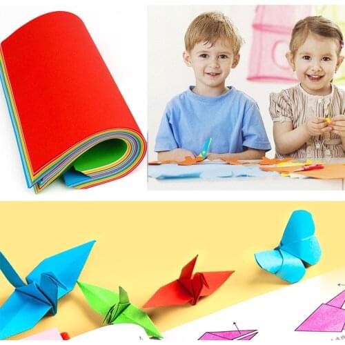 10/15/25cm Double Sides Folding Paper 100pcs Kids Handmade DIY Craft Scrapbooking Multicolor Square Origami Paper Card