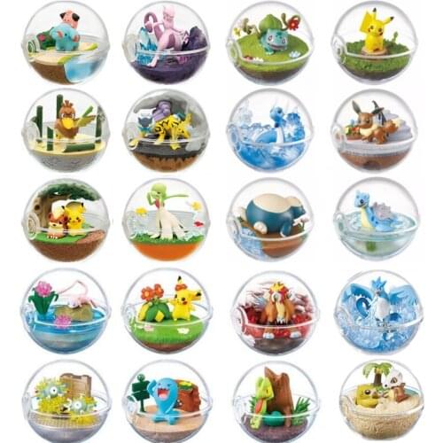 Pokemon Figure 6pcs/set Pokeball Gashapon Pikachu Ball Toys Poke ball Dolls Eevee Collectible Table Ornament Kids Gifts
