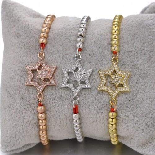 Juya Handmade Religious Judaism Mezuzah Women Men Jewelry Supplies Star Of David Charm Bracelet Fashion Jewish Jewelry Wholesale