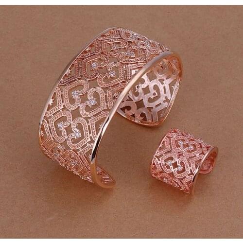 Factory price top quality 925 sterling silver jewelry sets necklace bracelet bangle earring ring SMTS257