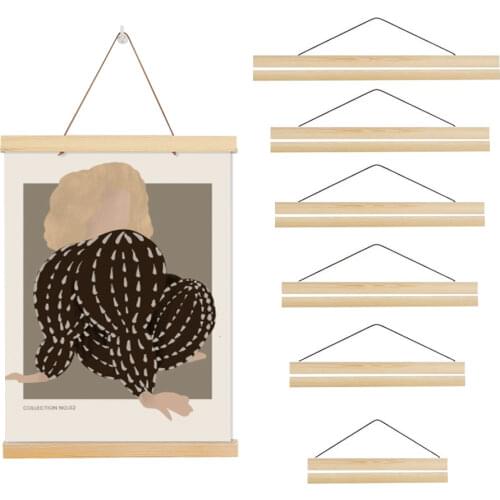 Magnetic 30x40 40x50 50x70 DIY Wood Poster Frame Pine Photo Hangers Hanging Kit for Pictures Canvas Painting Living Room Decor
