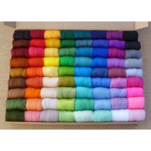 Mylb Wholesale 36pcs/lot Wool Fibre Wool Yarn Roving For Needle Felting materials free-shipping new arrival