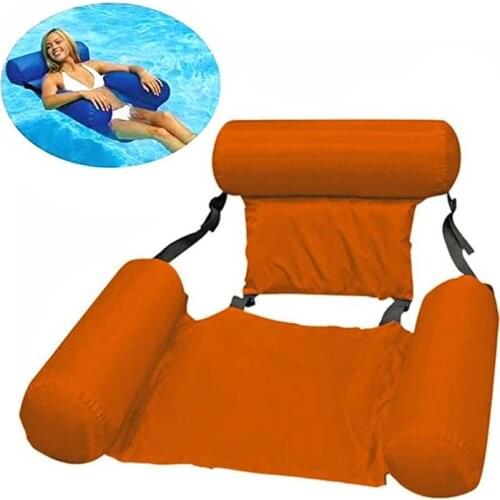 Inflatable Water Hammock Swimming Chair Float Lounge Multi-Purpose Pool Lounger Chair Drifter Summer Foldable Bed For Adult Kids