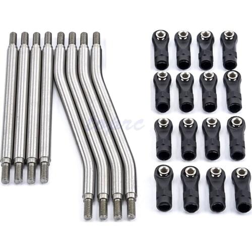 Stainless Steel RC Steering Link Rod End RC Steering Linkage Set Fit for Axial Capra AXI03004 Remote Control Car