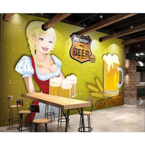 Custom mural 3d photo wallpaper Hand-painted HD Beer Beauty Hotel home decor living room wallpaper for wall 3 d in rolls