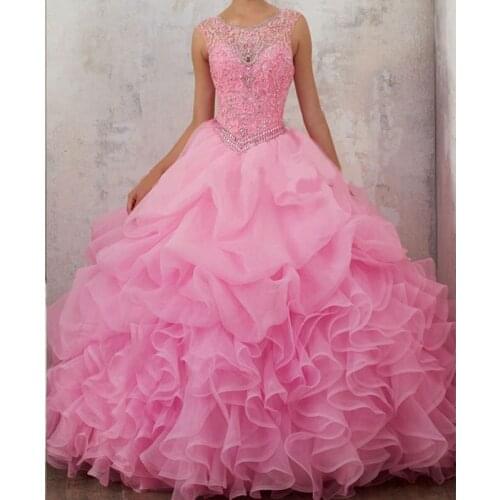 New Sparkling Hot Sale Provence Girl Flavour Shiny Crystal Ivory Quinceanera Dress 2019 High Quality Debutante Gown