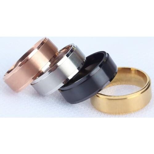 2018 NEW Hot Titanium steel matte Mens Rings Wedding Black mens glossy ring Fashion Jewelery