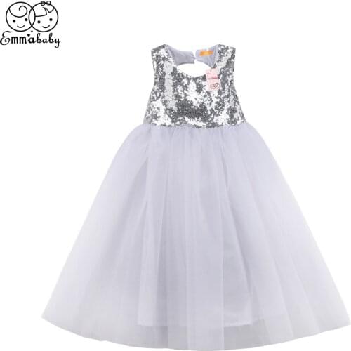 Baby Girl Dress Pageant Birthday Party Girls Wear Wedding Dress Squins Ball Gown Formal Kids Clothing