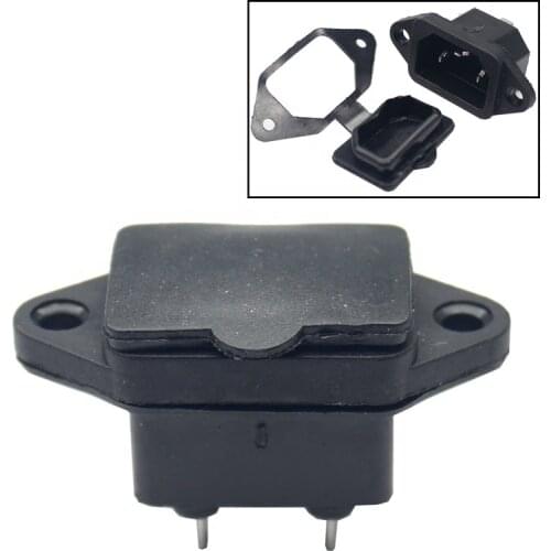 AC 250V 10A 5PCS 3P IEC320 C14 Male Plug Panel Power Inlet Sockets Connectors with waterproof dustproof cover