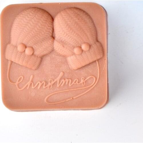 Silicone Soap Mold Square with Cute Glove Pattern Handmade Mould