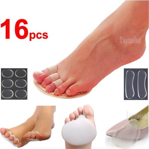 Super Deal 16pcs Sock Liners for High Heel Toes Overlap Hammer Correction Forefoot Pad Hallux Valgus Bunion Correction Foot Pain