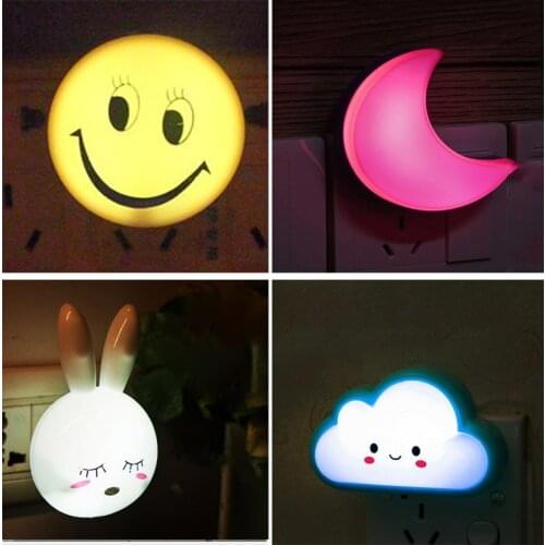 LED Night Light Sensor Lighting Mini AC110-220V Plug Night light Lamp For Children Kids Living Room Bedroom Lights Lighting