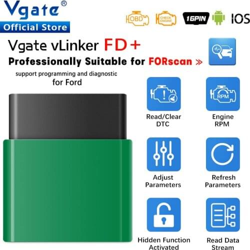 Vgate vLinker FD+ ELM327 BT4.0-Wireless FORScan For Ford wifi OBD2 Car Diagnostic OBD 2 Scanner J2534 Auto Tool ELM 327 V 1 5