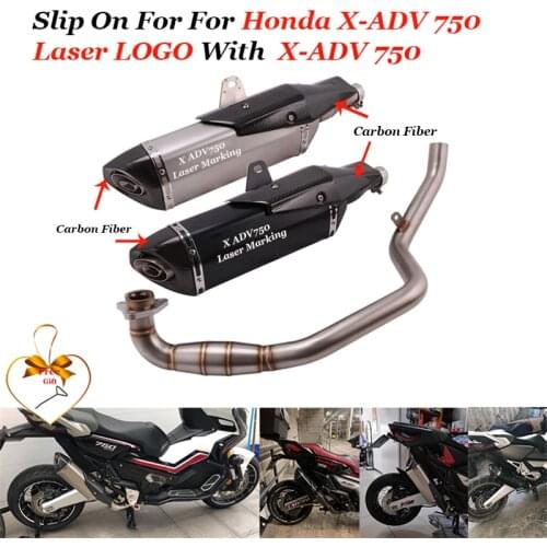 Slip On Motorcycle Exhaust Pipe Muffler Escape Modified Tube Header Front Link Pipe For Honda X-ADV 750 X ADV750 ADV Full System