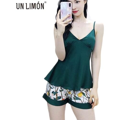 UNLIMON Womens Nighties Silk Sleepwear Satin Lace Pajamas