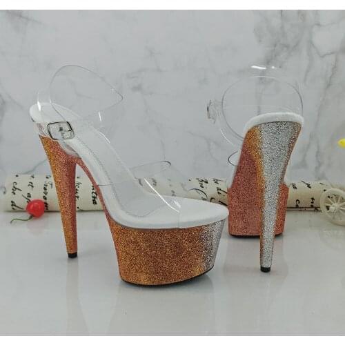 Leecabe 17CM/7Inch Womens Platform Sandals party High Heels Shoes Pole Dancing Shoes