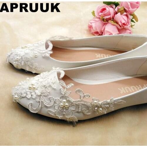 Woman flats shoe round toe slip on silver lace pearl bridal wedding shoe bridesmaid brides evening party proms dress flats shoes