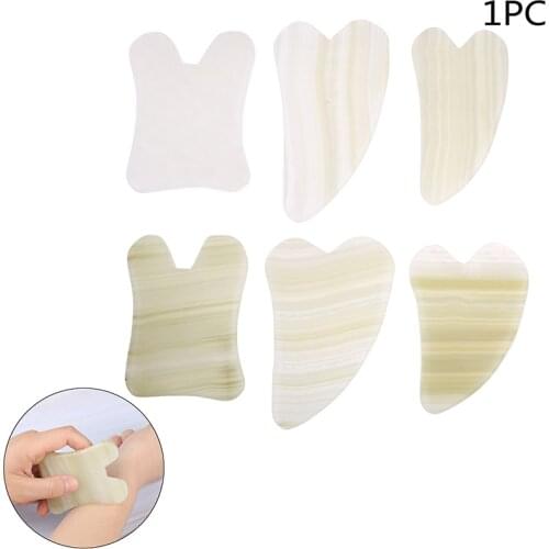 1PCS Natural Jade Guasha Stone Board Massage Guasha Plate Jade Face Massager Scrapers Tools For Face Neck Back