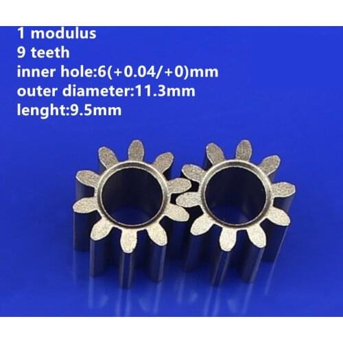 10pcs Precision Spur Gear 1 Modulus 9 Teeth Inner Bore 6mm for Motor Gear