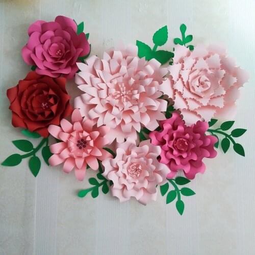 2018 Large Giant Paper Flowers flores de papel gigante Giant Rose Flower For Baby Nursery Wedding Backdrop Decorations Tutorials