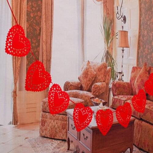 3 Meters Bunting Red Heart Love Flag For Wedding Decoration Party Garland Wedding Party Banner