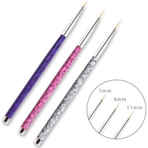 3 Pcs/SetsMarbled Nail Art Drawing Pen Metallic Rod Nail Art Drawing Pen UV Gel Liner Polish Brush Set Nail Art Tools
