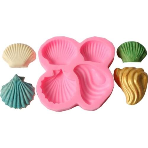 3D Sea Shell Silicone Fondant Soap Cake Mold Cupcake Jelly Candy Chocolate Decoration Baking Tool Cake Gumpaste Tool