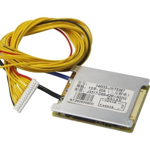 48V 36V 20A 30A 35A BMS 48V lithium battery BMS 13S Charging Voltage 54.6V the same port for Electric Bicycle battery