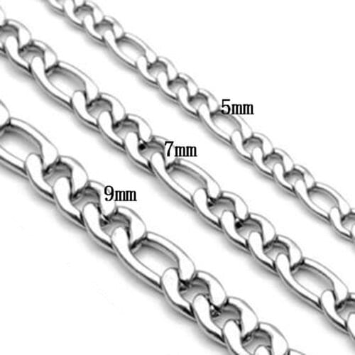 5mm 7mm 9mm Mens Bracelet Punk Stainless Steel Link Chain Bracelet Bangle Fashion Wristband