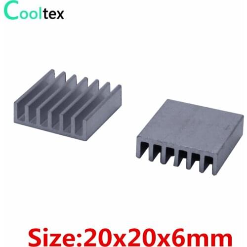 50pcs/lot) 20x20x6mm Aluminum heatsink Extruded heat sink radiator for Electronic IC chip RAM integrated circuit cooling
