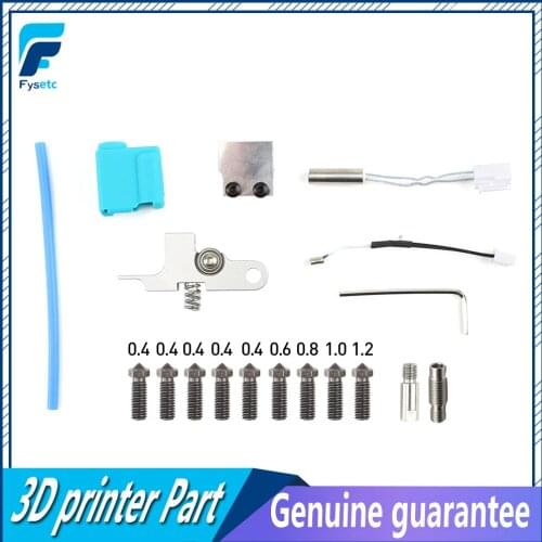 Silver Titan Aero Extruder Sidewinder X1 AND Hardened Stee Nozzle Silicone Sleeve Throat Handle Thermistor Heating pipe Heat Kit