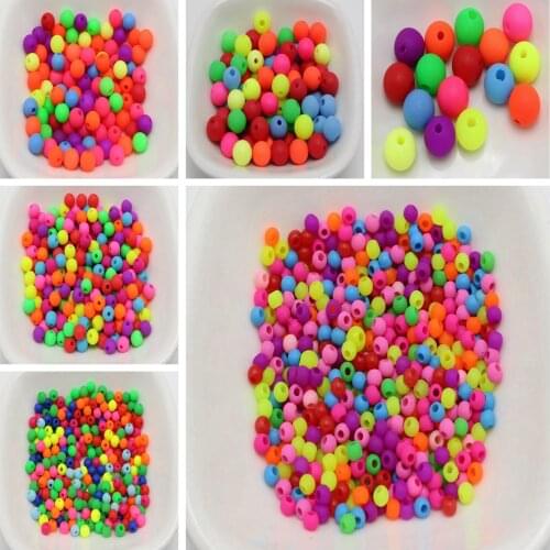 Mixed Frost Neon Color Acrylic Round Beads 3mm 4mm 5mm 6mm 8mm 10mm Smooth Ball