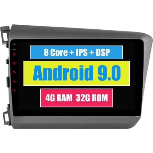 Car GPS Navigation For Honda Civic 2012 2013 2014 2015 9'' Touch Screen Android 1024*600 HD Screen Radio Bluetooth PhoneLink