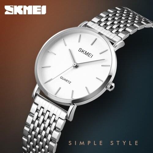Womens Watches Fashion Stainless Steel Strap Luxury Quartz Watch Waterproof SKMEI Clock Ladies Dress Bracelet Reloj Mujer