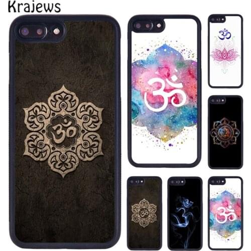 Krajews Yoga Aum Om Symbol Coque Skin Phone Case For iPhone 5 6S 7 8 plus 11 12 Pro X XR XS Max Samsung Galaxy S6 S7 S8 S9 S10