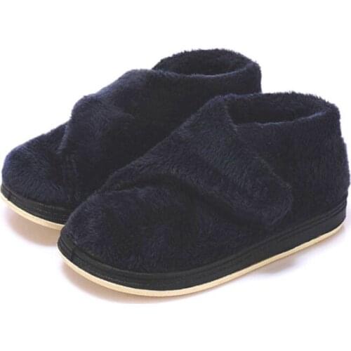 Childrens Winter Casual Cotton Soft Comfortable Warm Shoes With Velcro For Kid Non-Slip Footstep