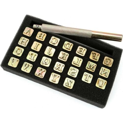 DIY Leathercraft Alphabet Stamps Wood Leather Punching Stamp Set Leather Craft Tool Sets Home Craft Accessories
