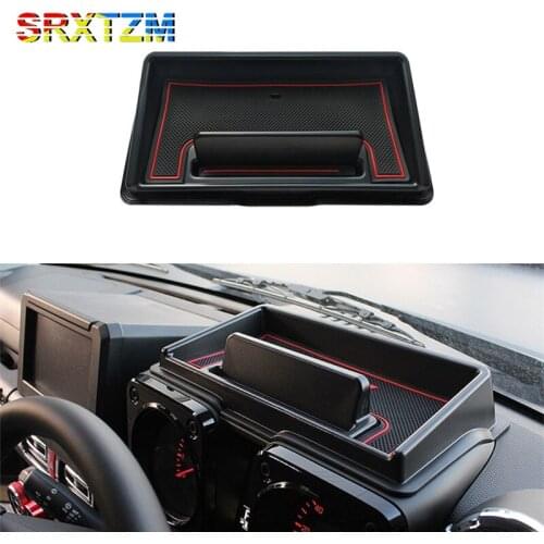 SRXTZM Car Dashboard storage box For Suzuki Jimny 2019 Interior Accessories Multifunction Non-slip Phone Stand Console Tidying