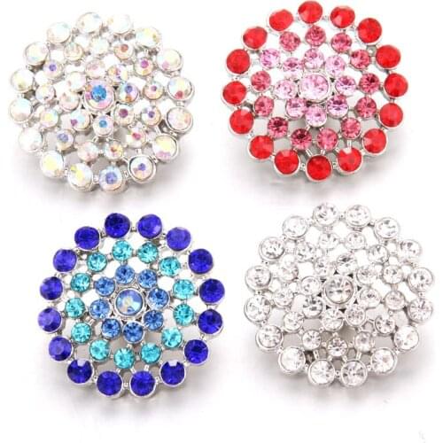 2018 new 10pcs/lot 18MM Snap Jewelry Round Shining Rhinestone Metal Snap Buttons Women Jewelry fashion Jewelry wholesale 6542